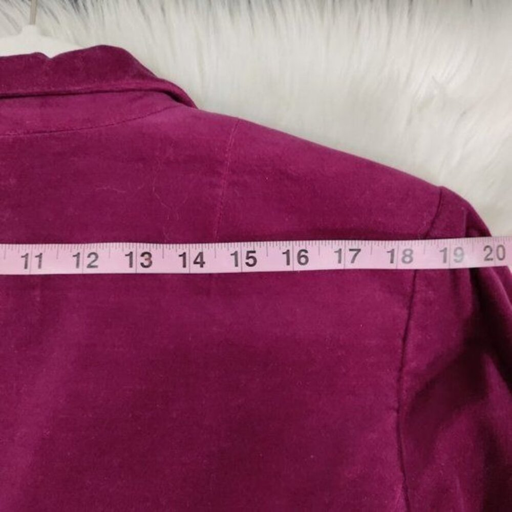 Maggy London Womens Fuchsia Blazer Jacket With Black Lace Trim Size 12 - Picture 11 of 14